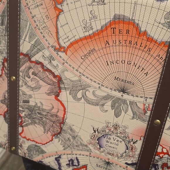 Vintiquwise World Map Print Suitcase/Decor - Picture 8 of 8